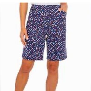 NWT! Coral Bay Navy 14P Petite Red& White Polka Dot Elastic Waist Pull On Shorts